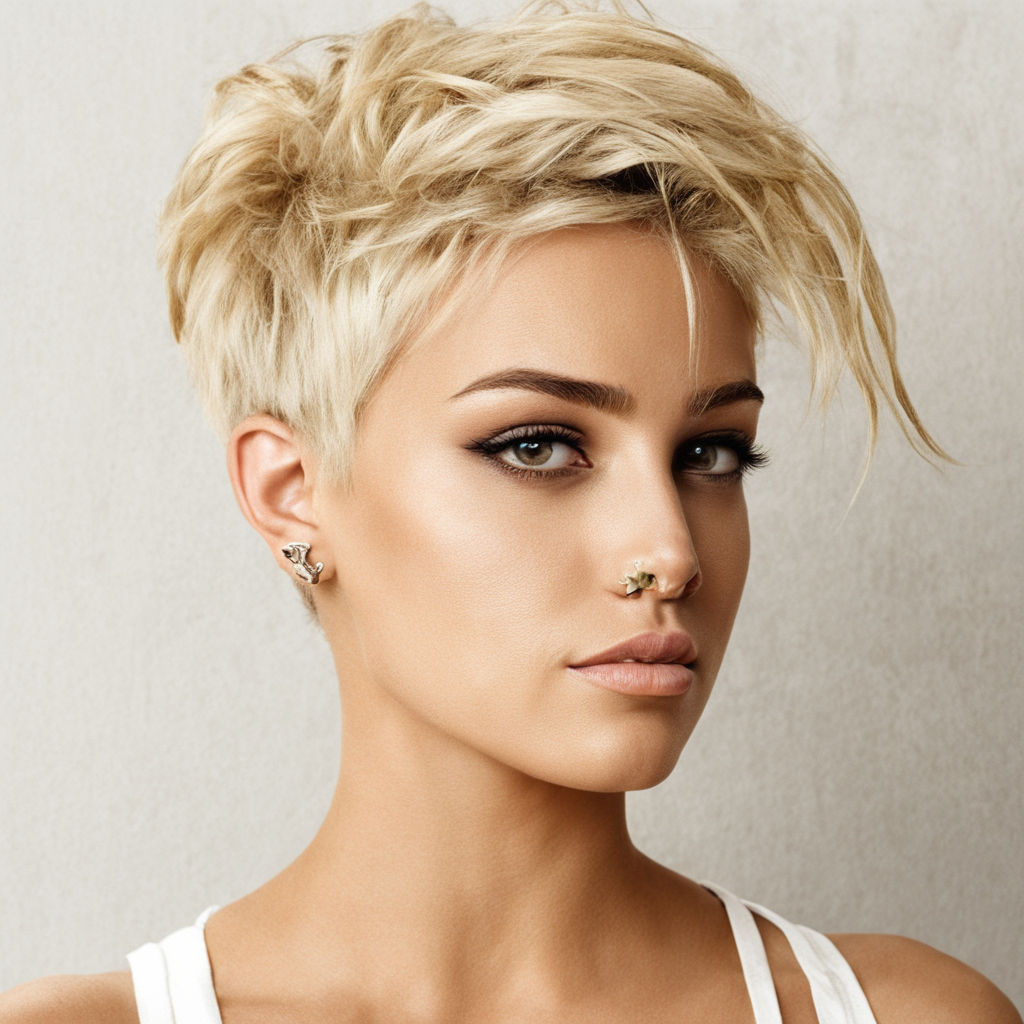 short blonde undercut pixie-cut