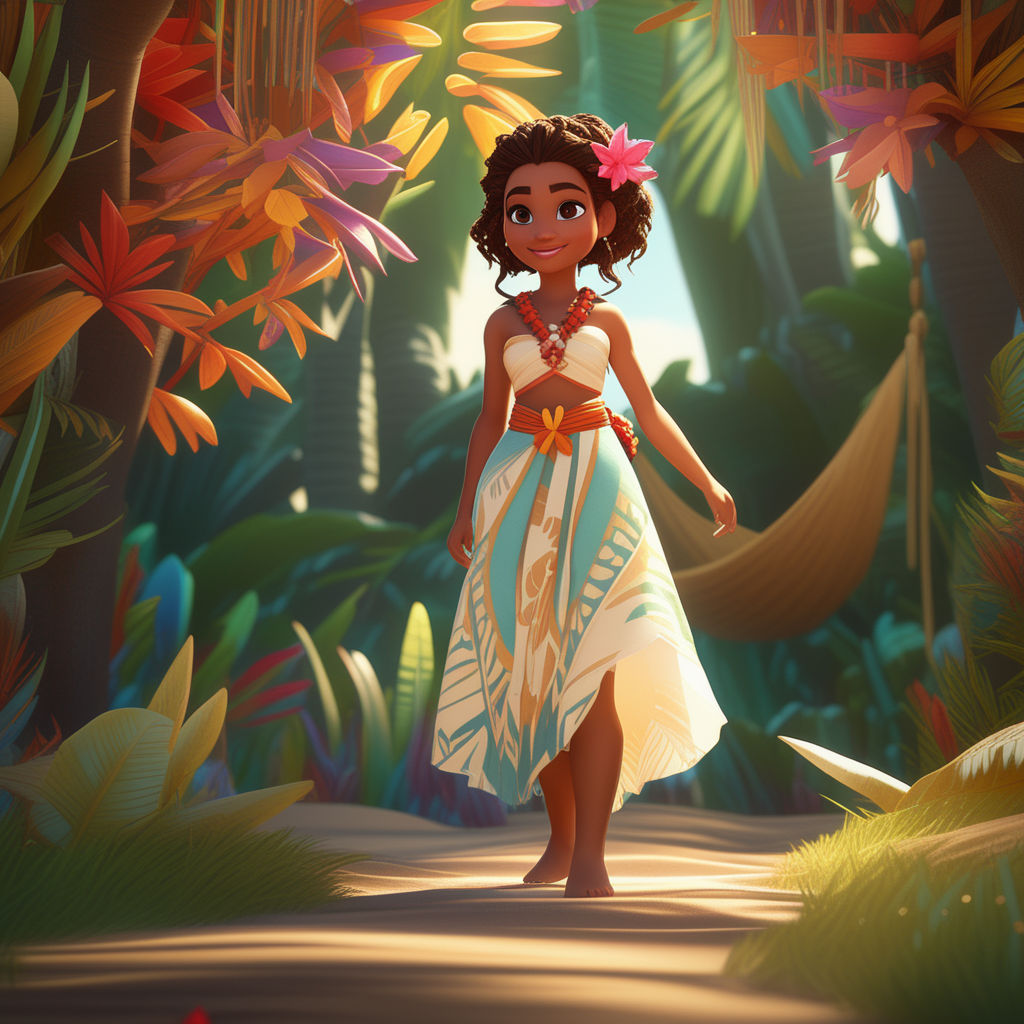 Moana in the distinct Disney animation style