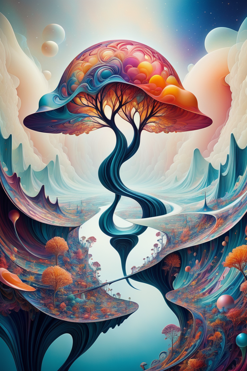 Vivid neural surrealism a mesmerizing and dreamlike artwork by