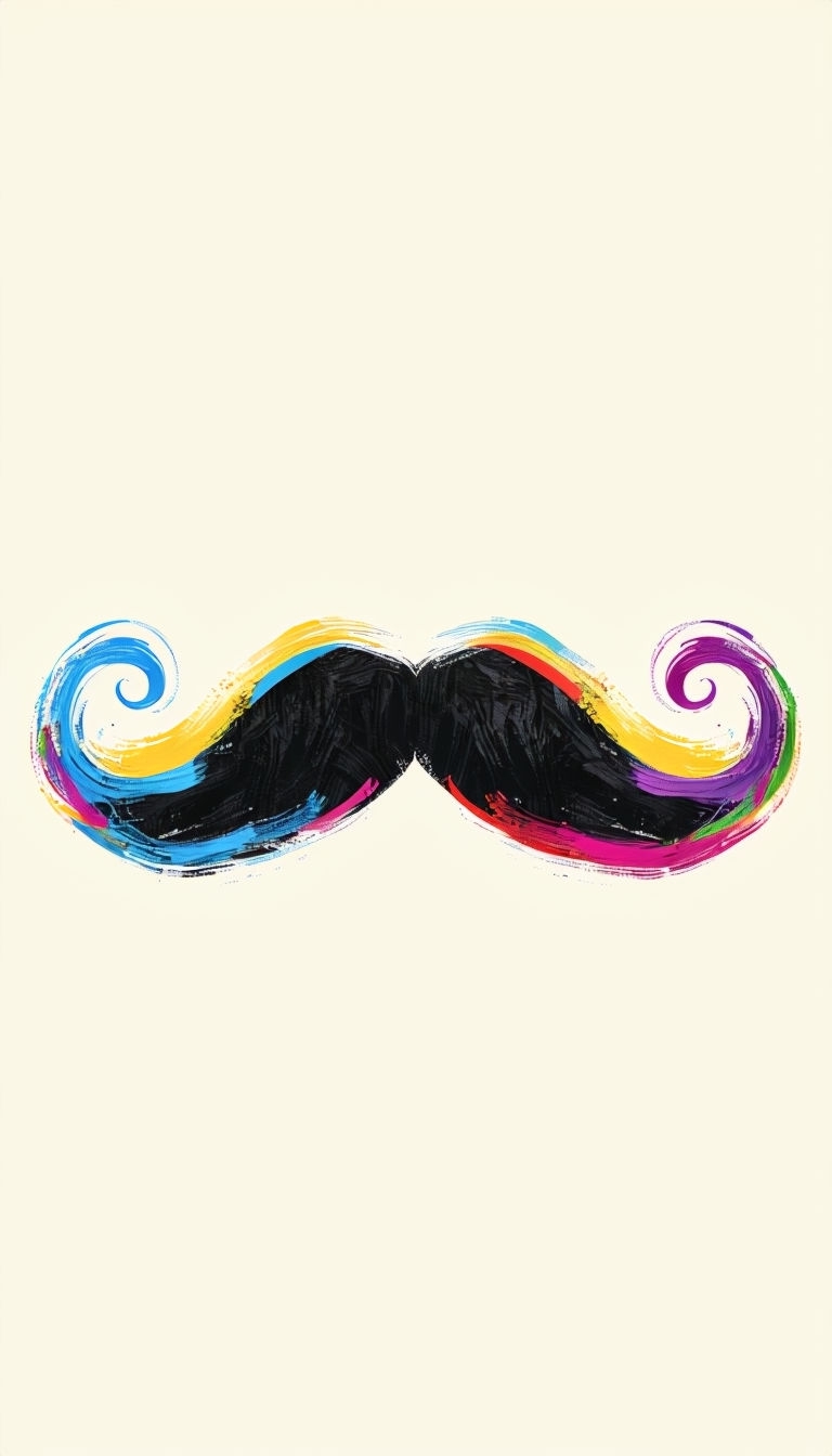 Colorful Abstract Mustache Digital Art for Phone Case Cover