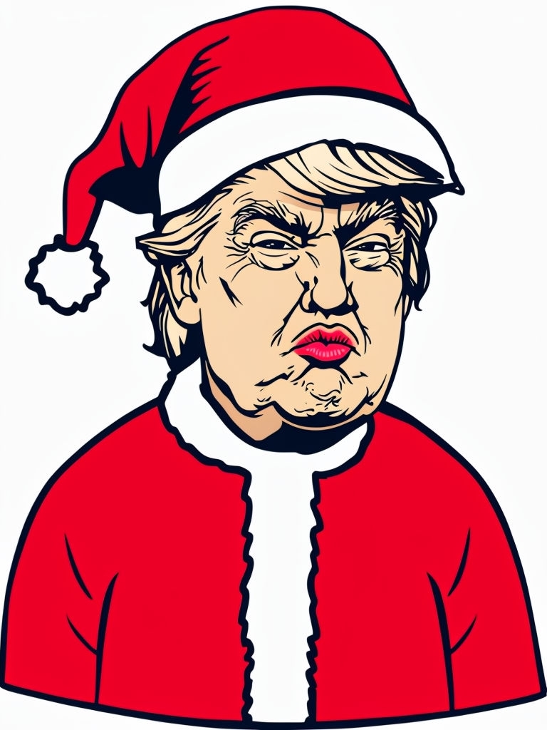 Donald Trump Santa Claus Cartoon Illustration Meme