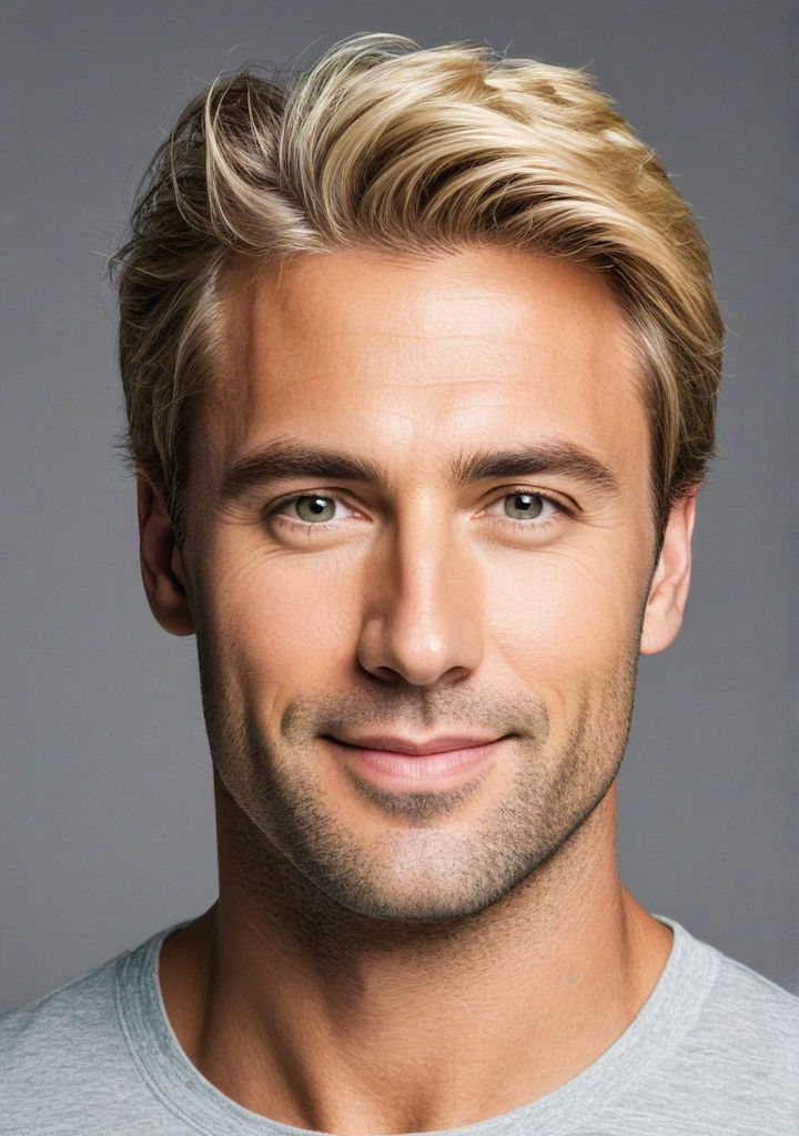 Photographic portrait of a 35 year old handsome man with sho... by ...