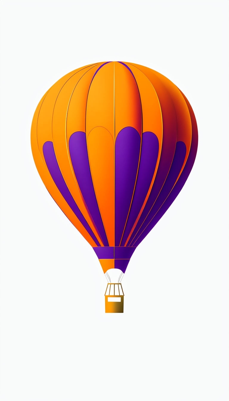 Vibrant Minimalist Hot Air Balloon Digital Art Phone Case Cover