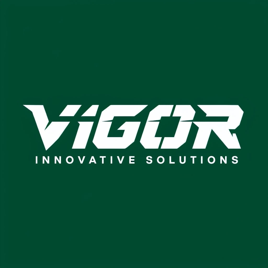 Bold VIGOR Innovative Solutions Minimalist Logo Design