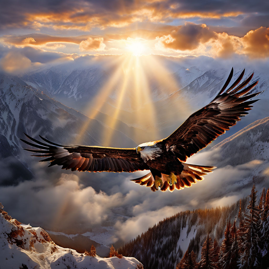 An inspiring scene featuring a soaring eagle by Ahmed amani - Playground