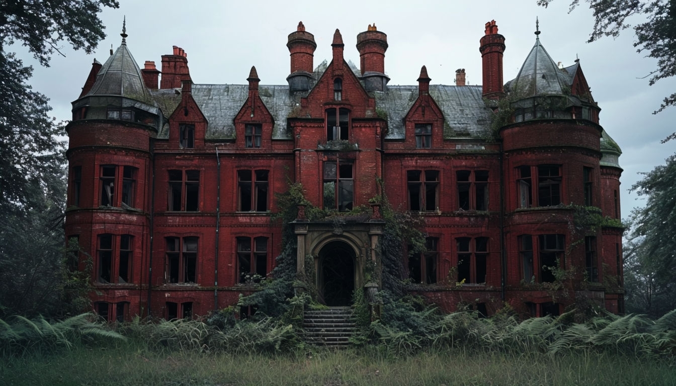 Haunting Victorian Abandoned Building Photography Background