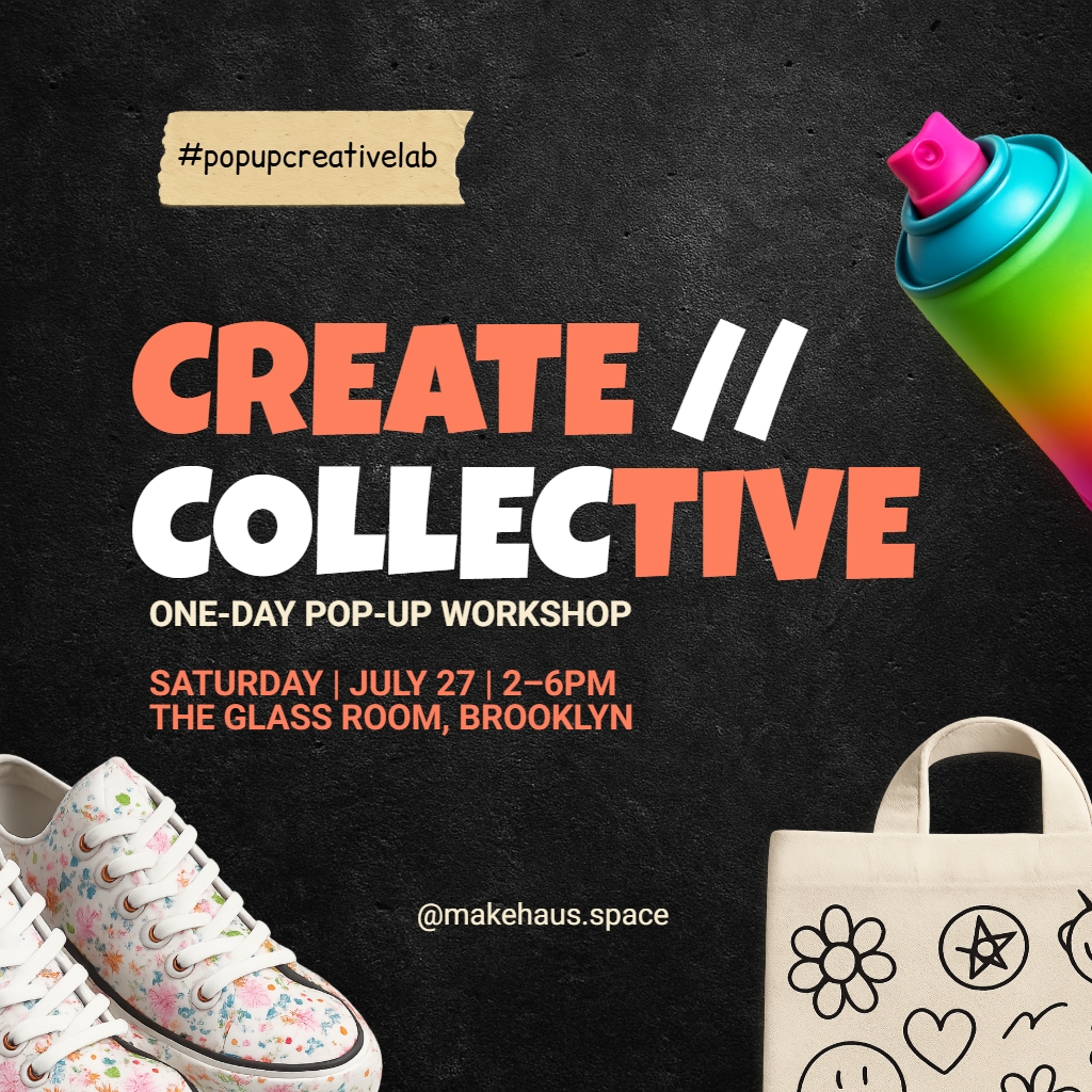 Vibrant Pop-Art Style CREATE COLLECTIVE Workshop Poster Instagram Posts