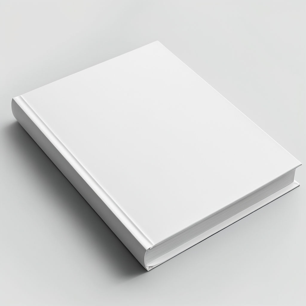 Minimalist White Book with Soft Shadow on Gray Background Mockup
