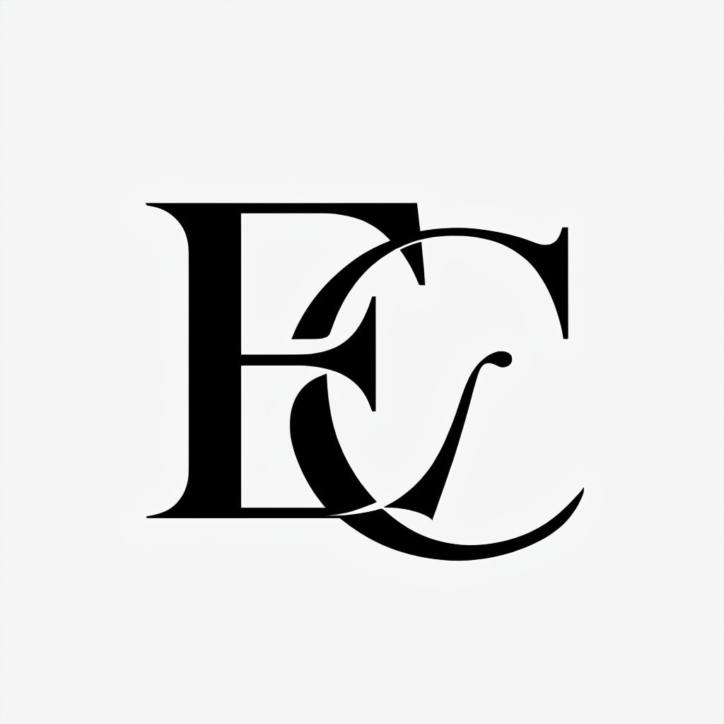Elegant Intertwined EC Typographic Logo Design Monogram