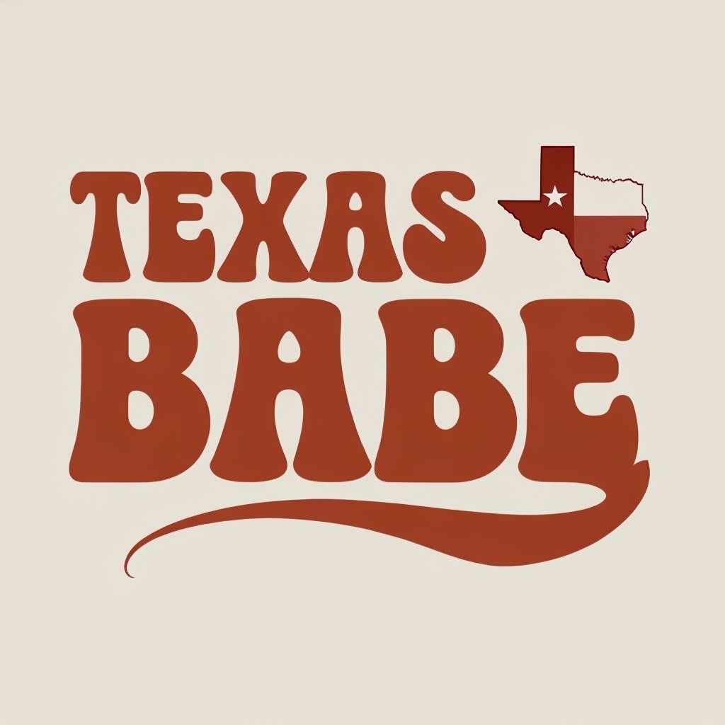 Texas Babe Retro Graphic Design T-Shirt
