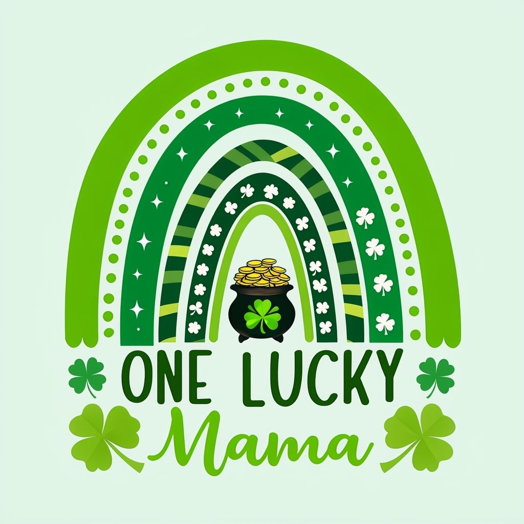 Vibrant Rainbow One Lucky Mama St. Patrick's Day T-Shirt