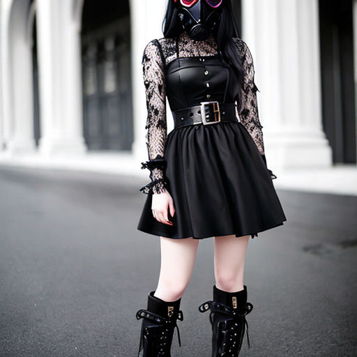 Punk goth girl tall skinny pale skin vampire ascii code blac... by Drip