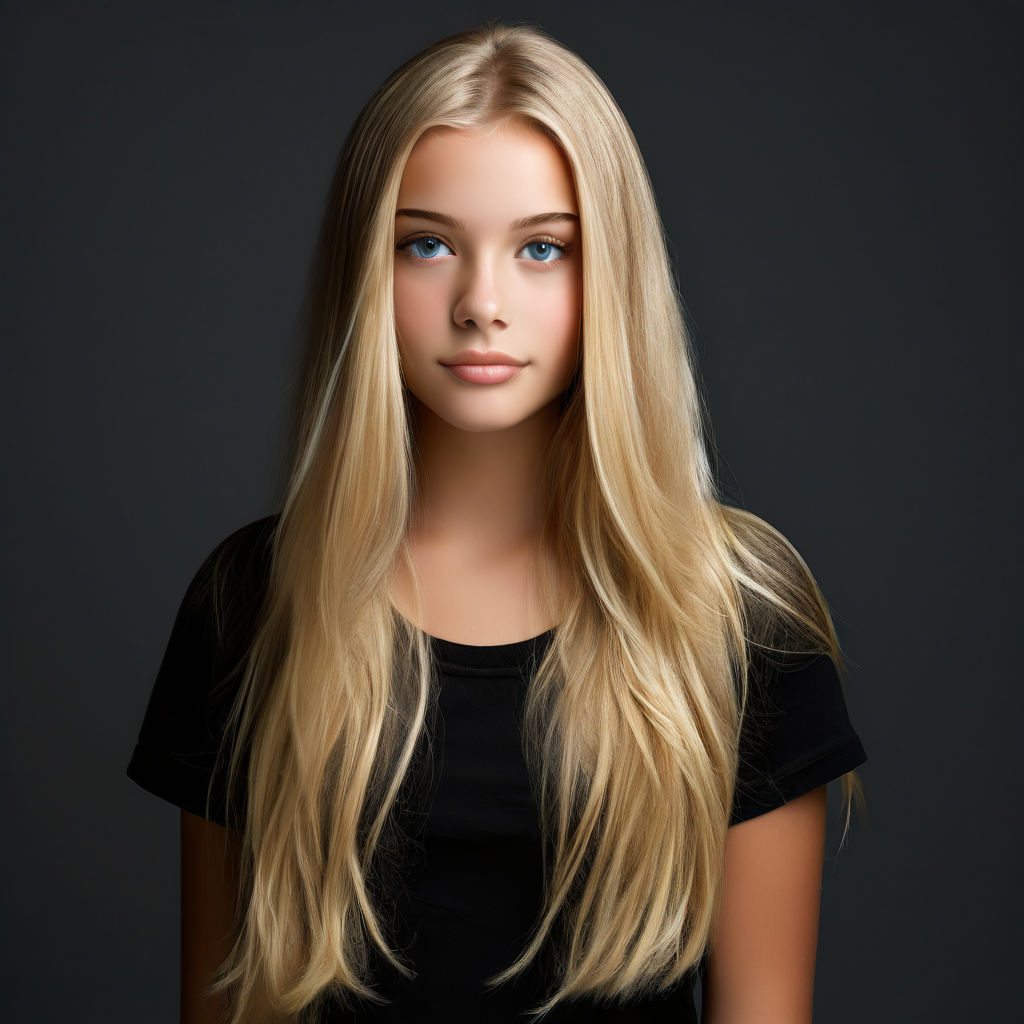 Blonde hair female teenager