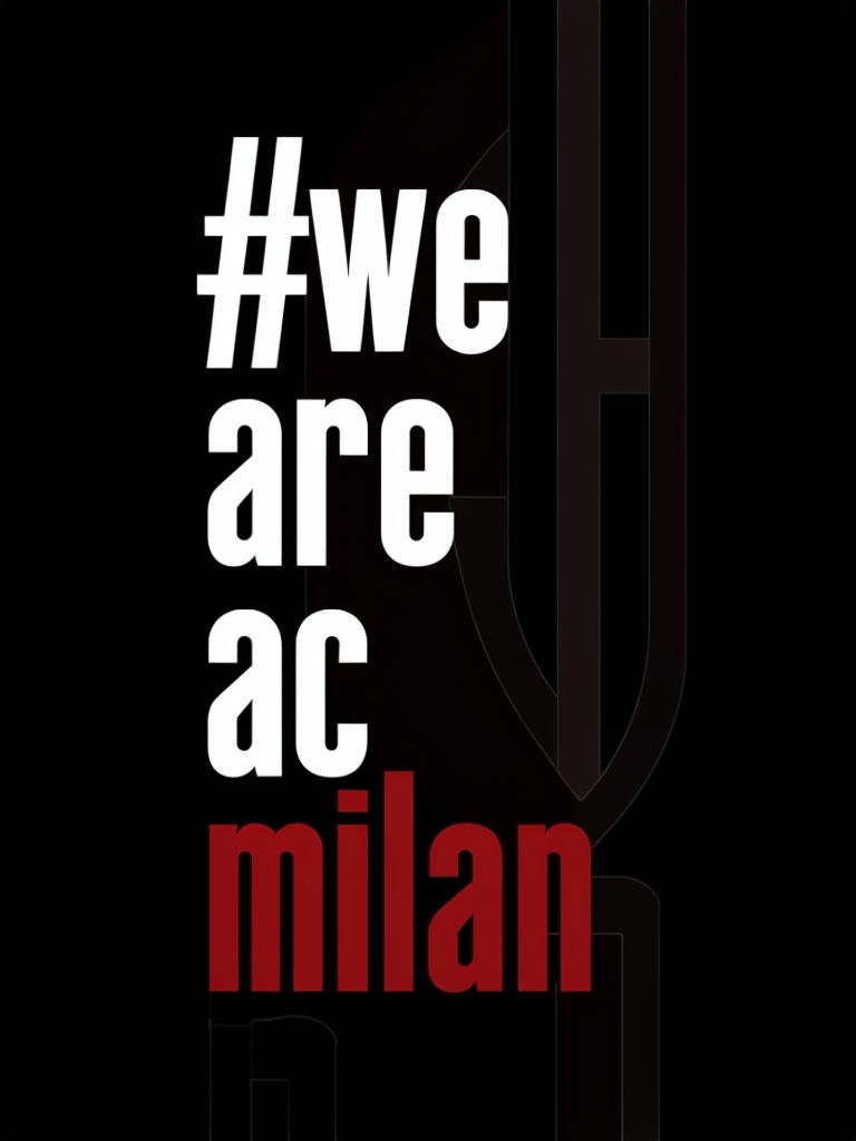 Bold #We Are AC Milan Typography Illustration for Fans Social Media Post