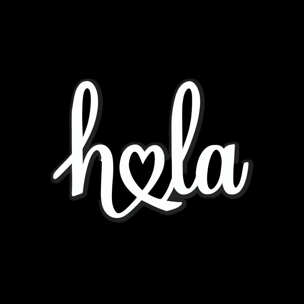 Stylized Hola Heart Typography Design T-Shirt