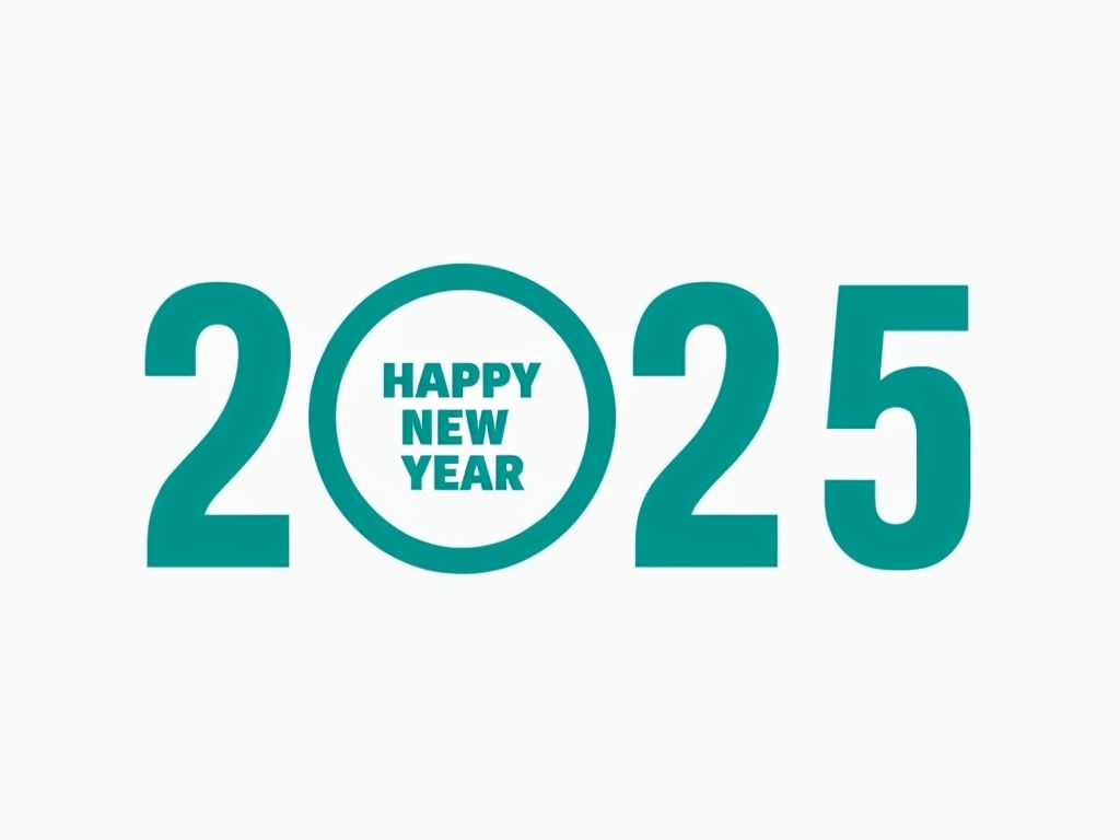 Modern Minimalist 2025 Happy New Year Design Card