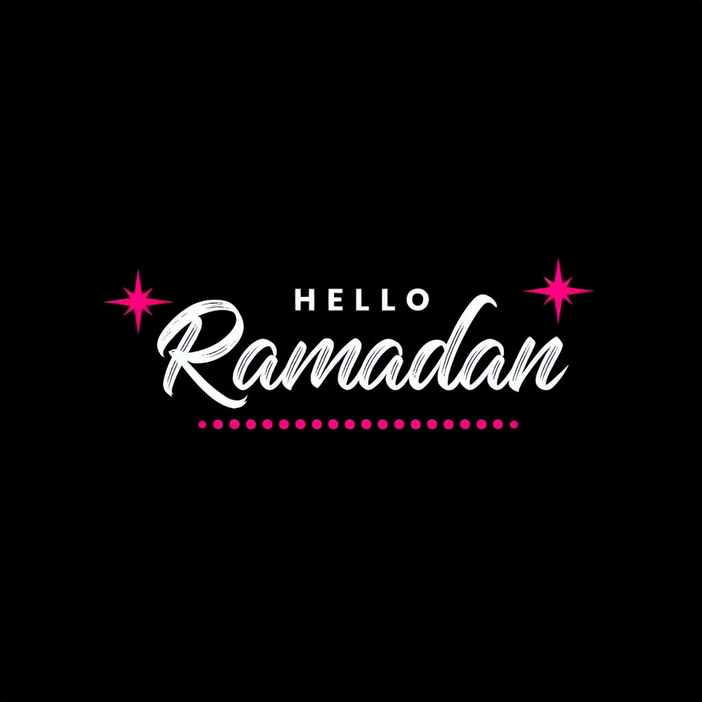 Elegant Hello Ramadan Cursive Typography T-Shirt