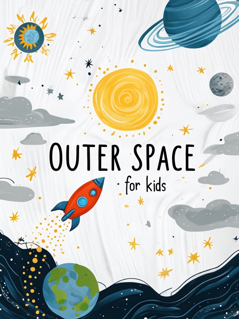 Whimsical Outer Space Illustration for Kids EBook Cover