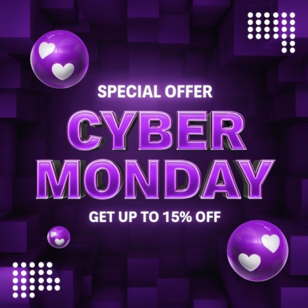 Vibrant Cyber Monday Promotional Banner Design in 8K Resolution Social Media Post