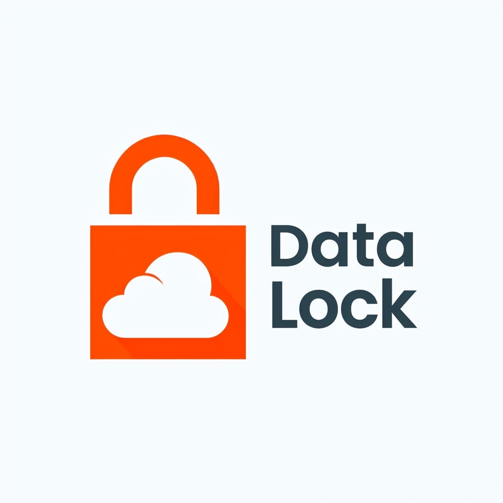 Modern Minimalist Data Lock Technology Logo Design