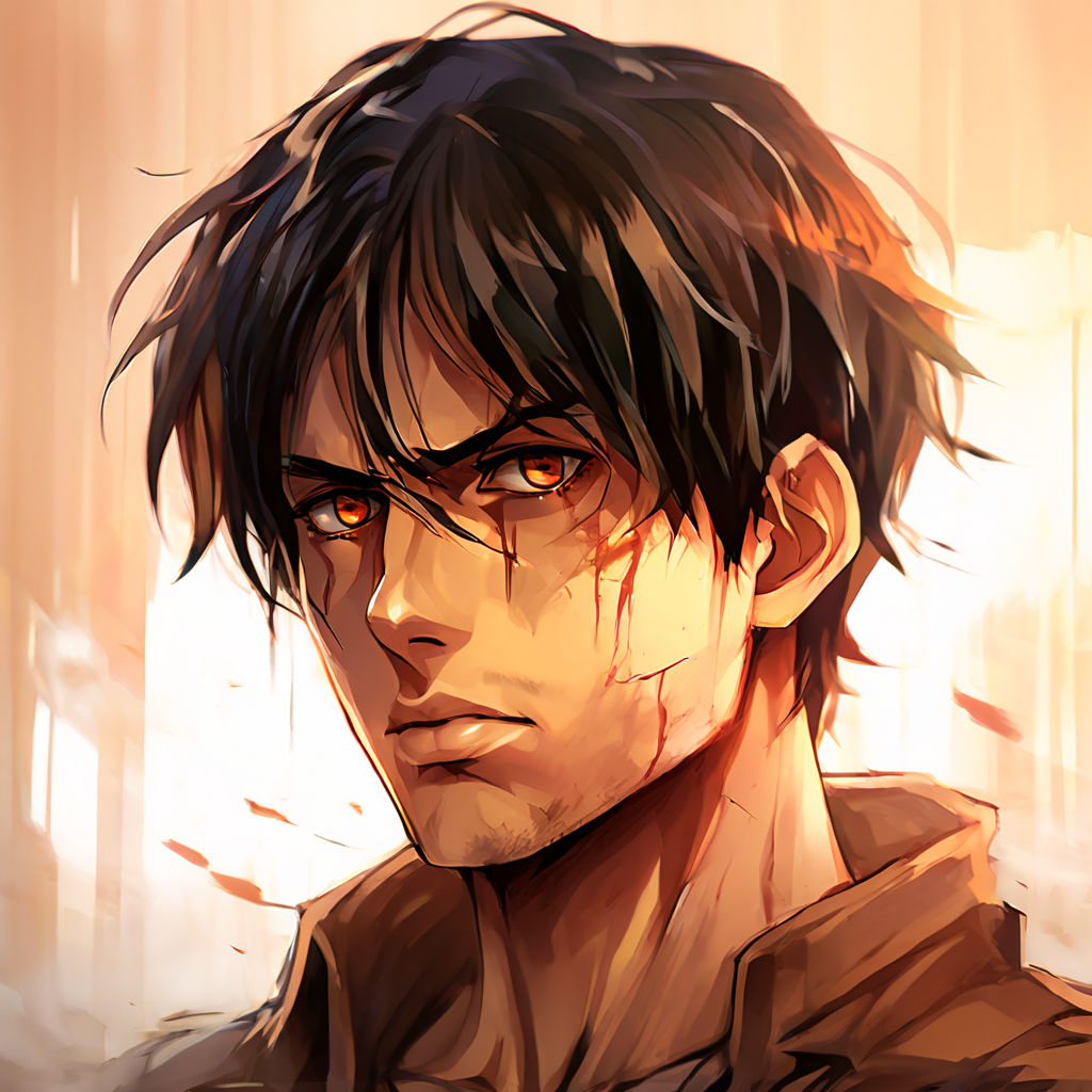 Eren Jager portrait in anime style with profile picture dime... by Arks ...