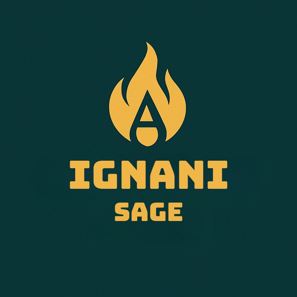 Stylish Mustard Yellow Flame Logo Design for IGNANI SAGE Logo