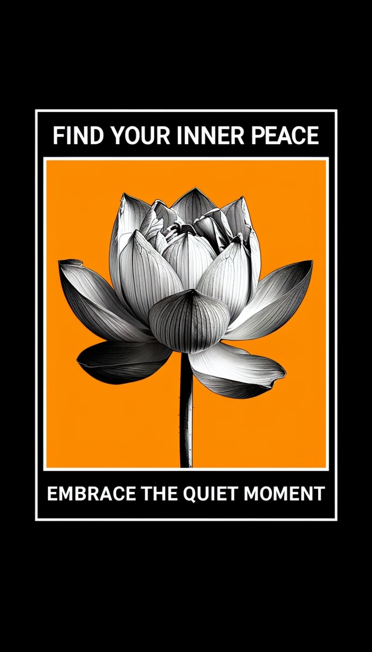 Blooming Lotus Flower with Mindfulness Quotes Poster