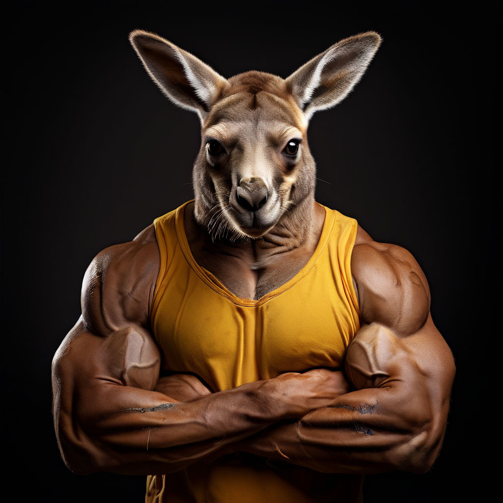 Strong Kangaroo with muscles by Yarin Chetrit - Playground