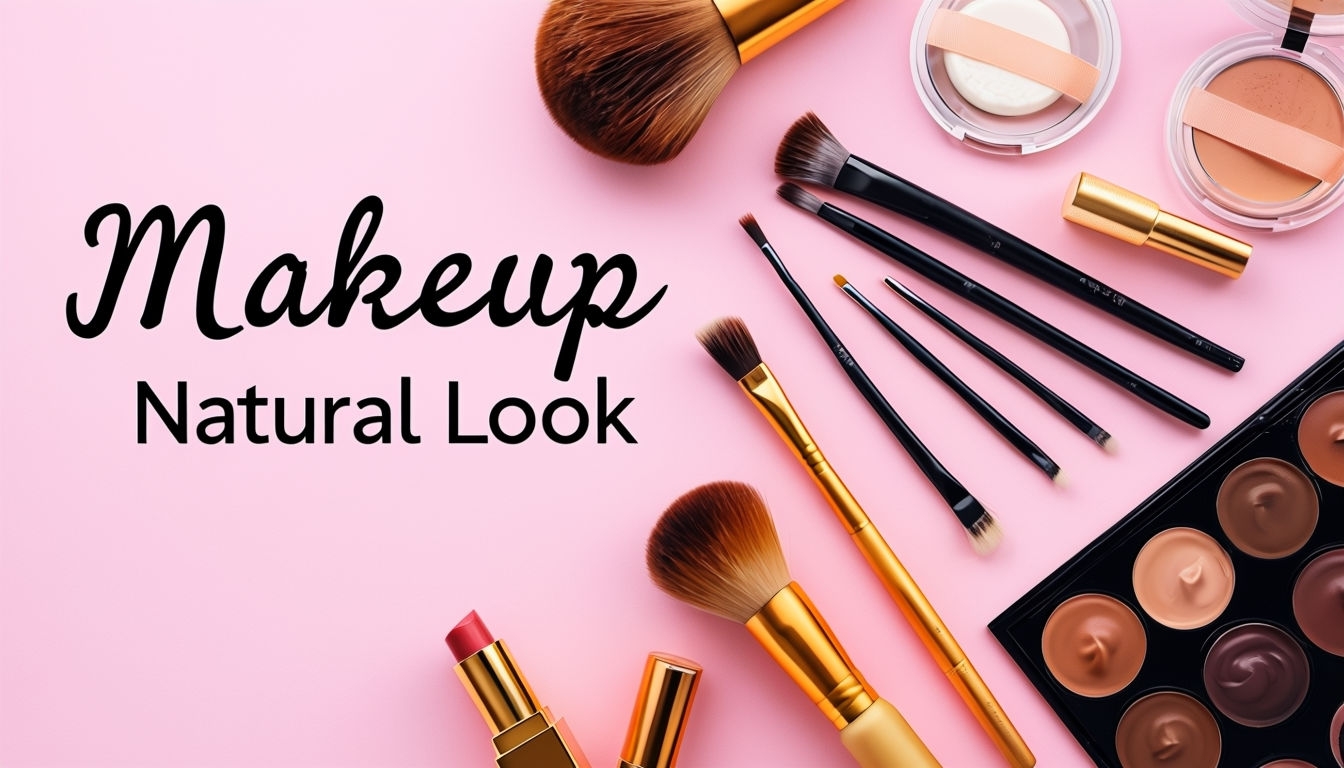Minimalist Makeup Tools and Products Layout Social Media Post