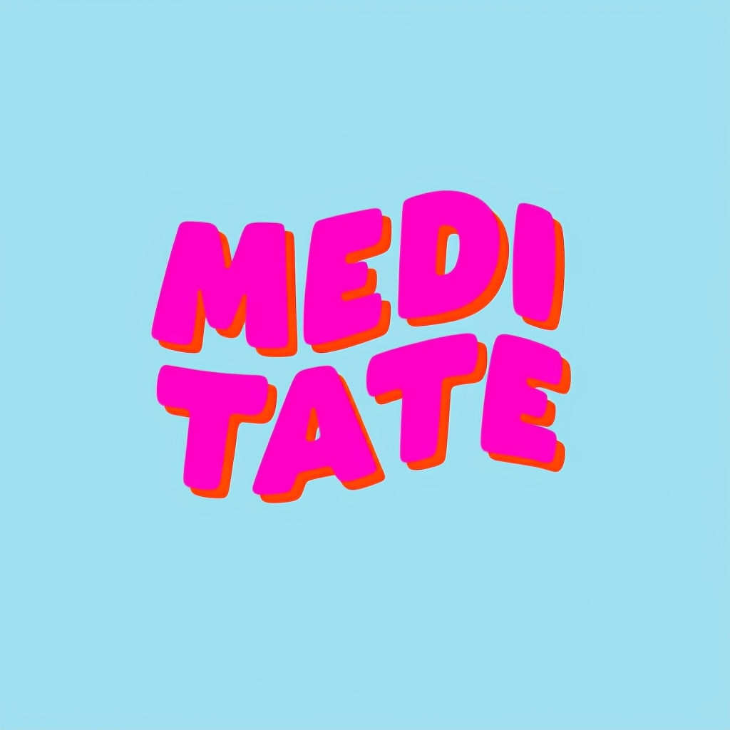 Playful Retro MEDITATE Typography Design T-Shirt