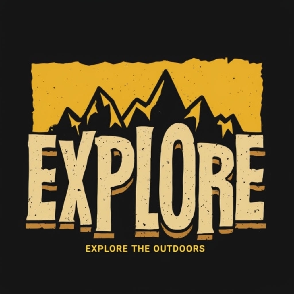 Bold Explore Outdoors Graphic Design T-Shirt