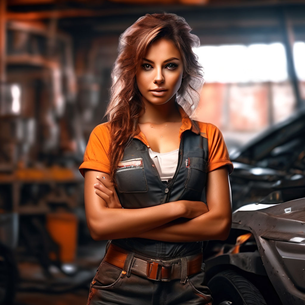 30-year-old business woman working as mechanic