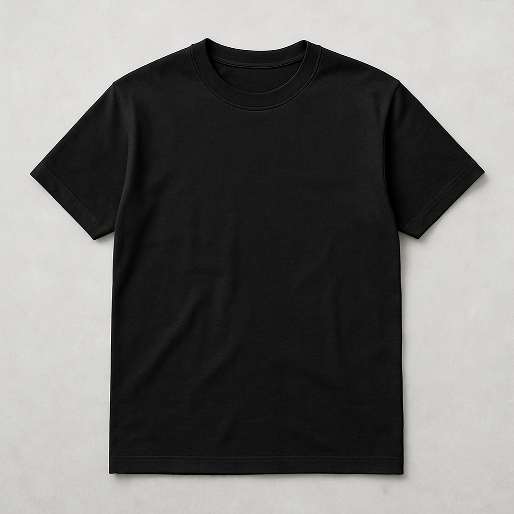 Minimalist Black Short-Sleeve T-Shirt Product Mockup
