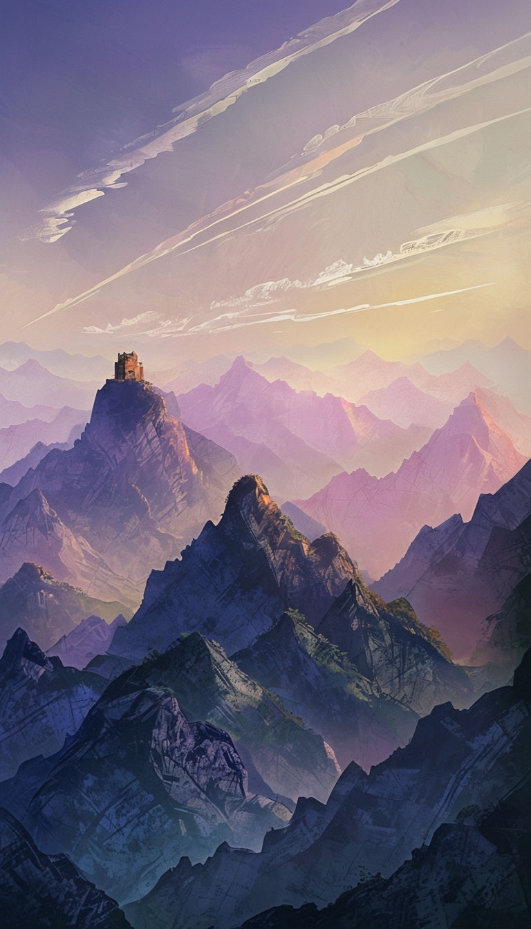 Serene Mountain Landscape Digital Art Phone Case Cover