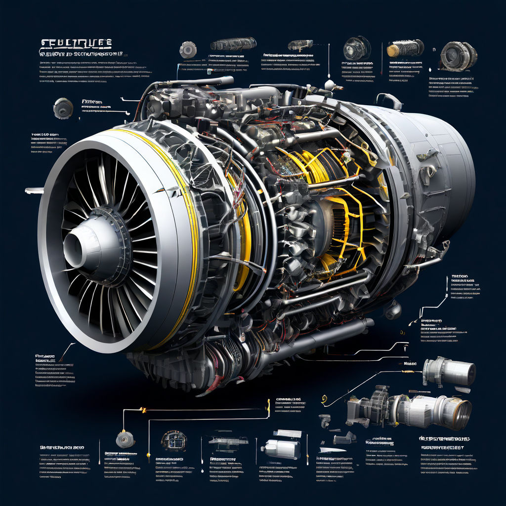 Exploded parts diagram poster of a jet engine by nik palmer - Playground
