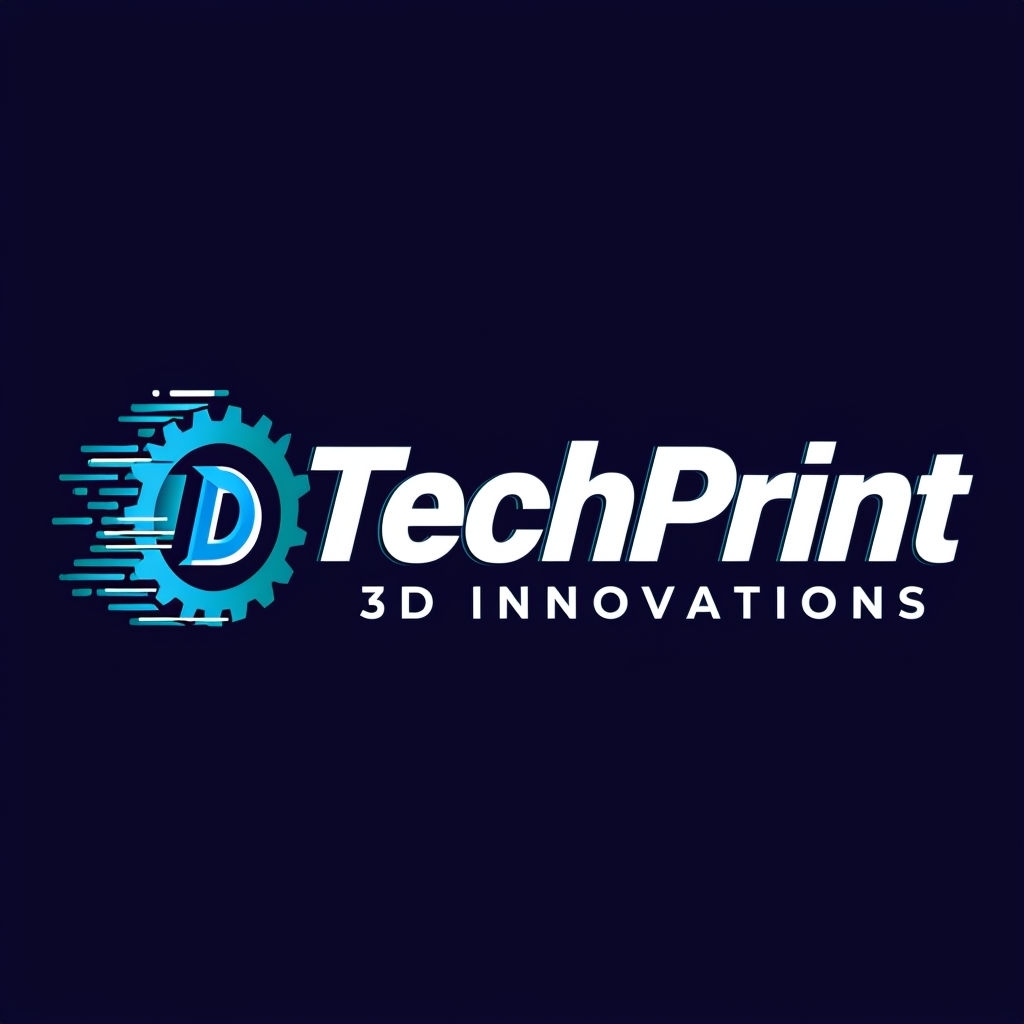 Bold Modern TechPrint Logo with 3D Innovations Design