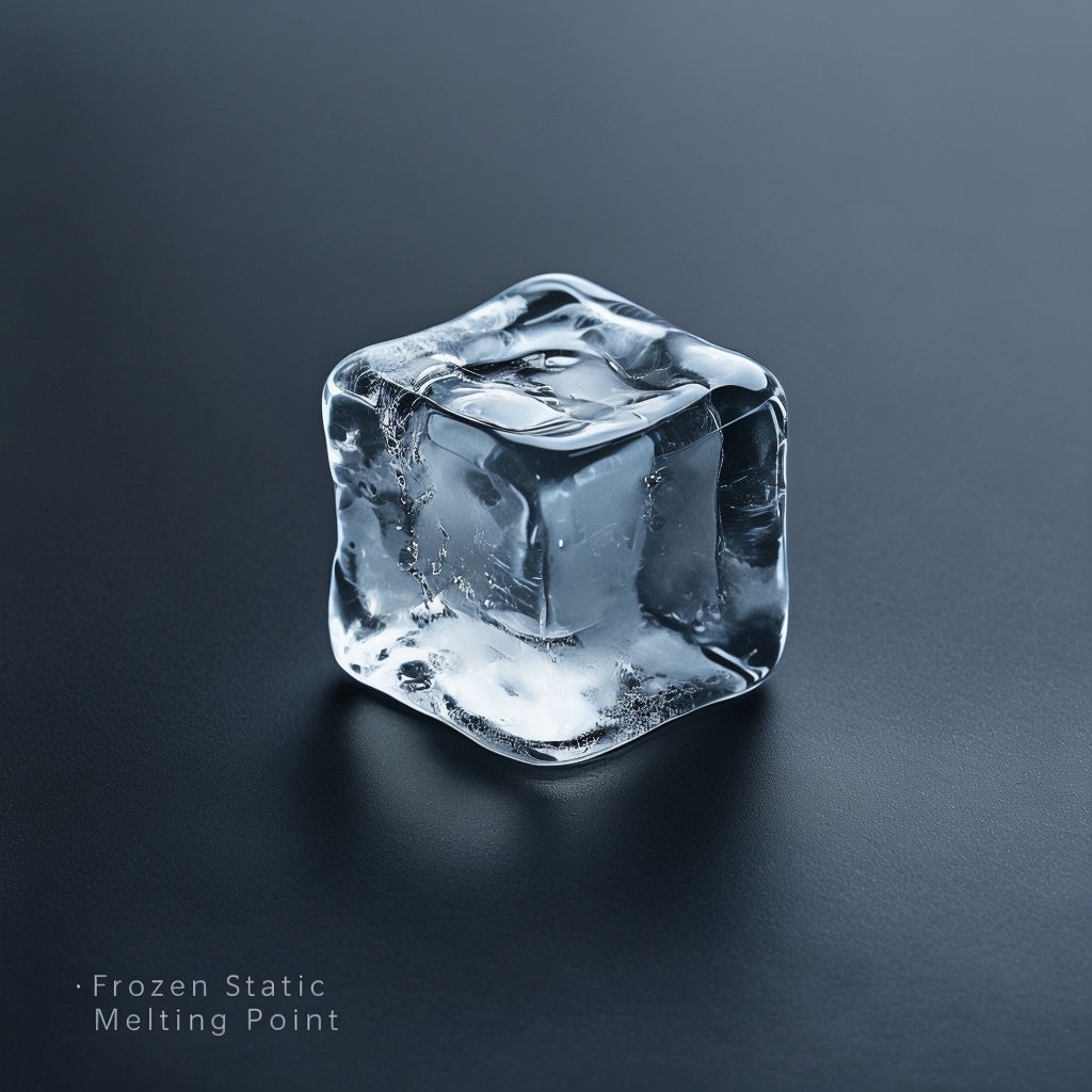 Minimalist Ice Cube Album Cover with Subtle Reflections Spotify Album Cover