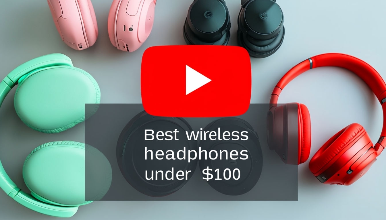 Best Wireless Headphones Under $100 Video Thumbnail Social Media Post