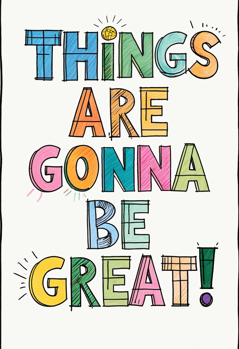 Vibrant 'Things Are Gonna Be Great!' Motivational Art Illustration Poster