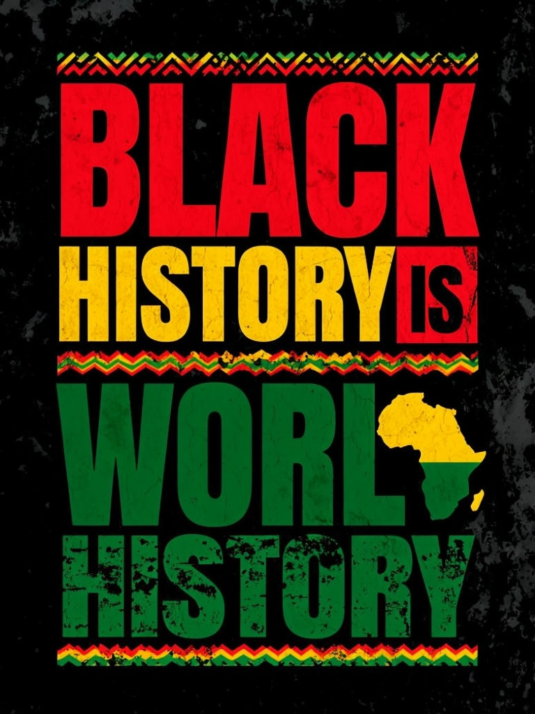 Bold Pan-African Typography Black History Is World History Poster