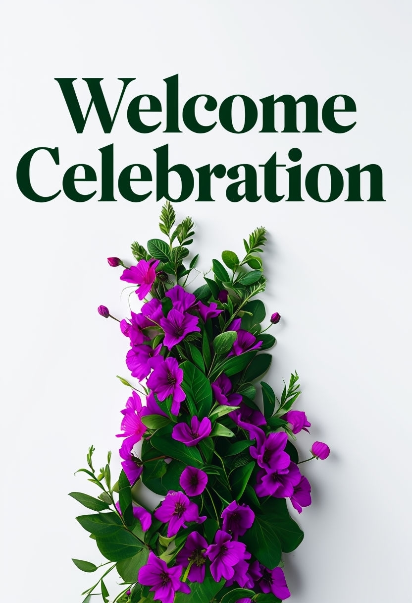 Elegant Floral Welcome Celebration Event Sign Design