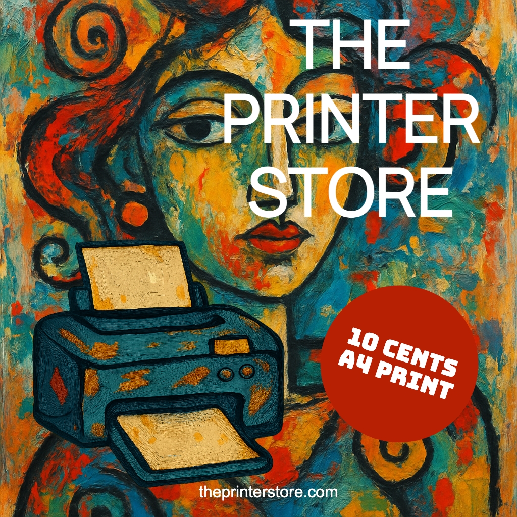 Vibrant Abstract Promotional Poster for The Printer Store Ads