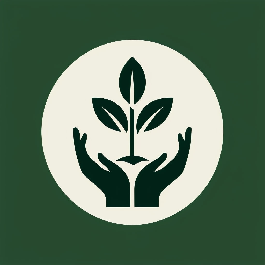 Minimalist Hands Plant Logo with Modern Green Aesthetic