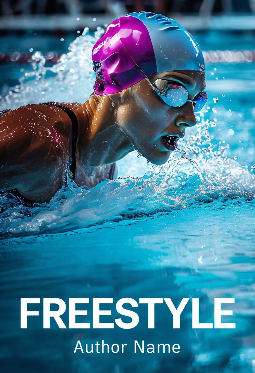 Dynamic Competitive Swimmer Freestyle EBook Cover Design