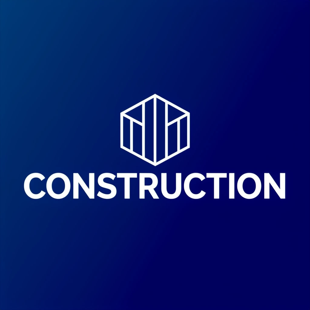 Modern Minimalist Construction Logo Design with Gradient Background