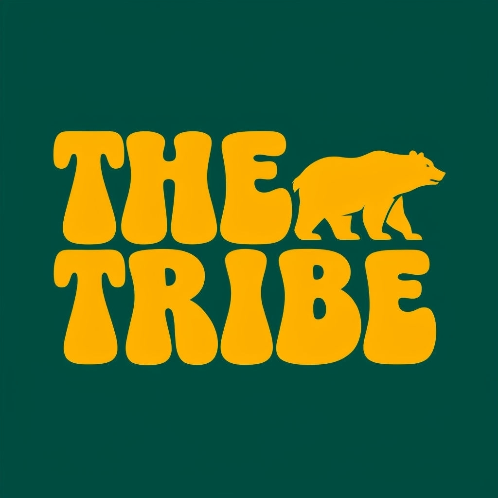 Bold Retro Bear Logo Design for The Tribe Brand