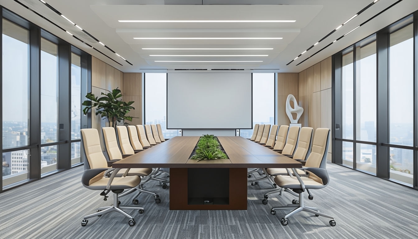 Modern Minimalist Conference Room Virtual Background