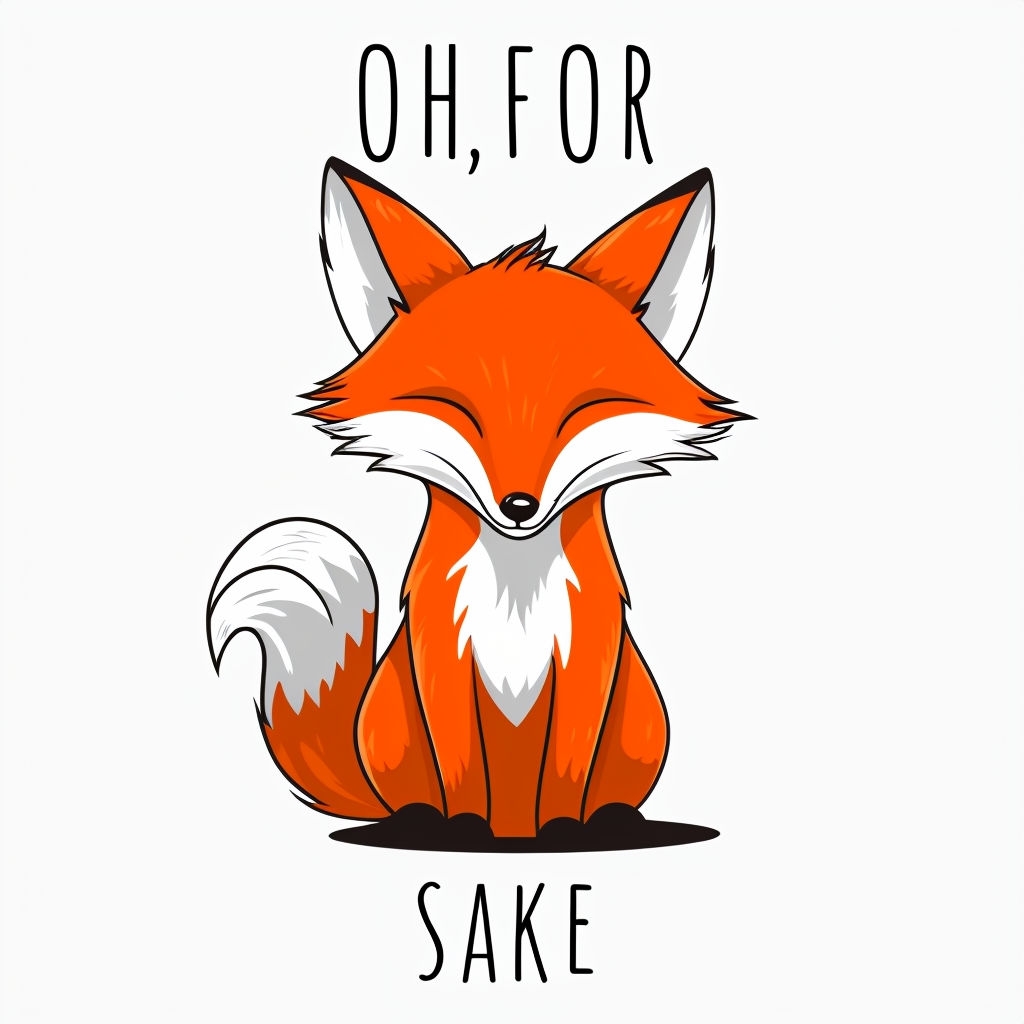 Playful Orange Fox Illustration with Whimsical Text Mug