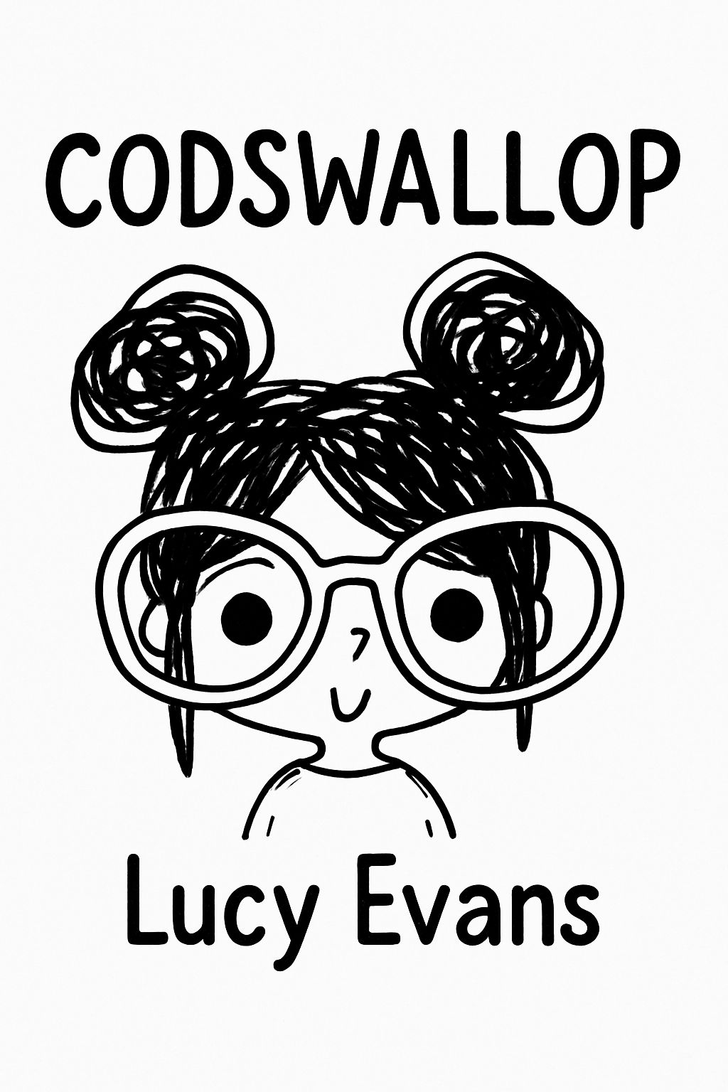 Whimsical Cartoon Character with Glasses and Text EBook Cover
