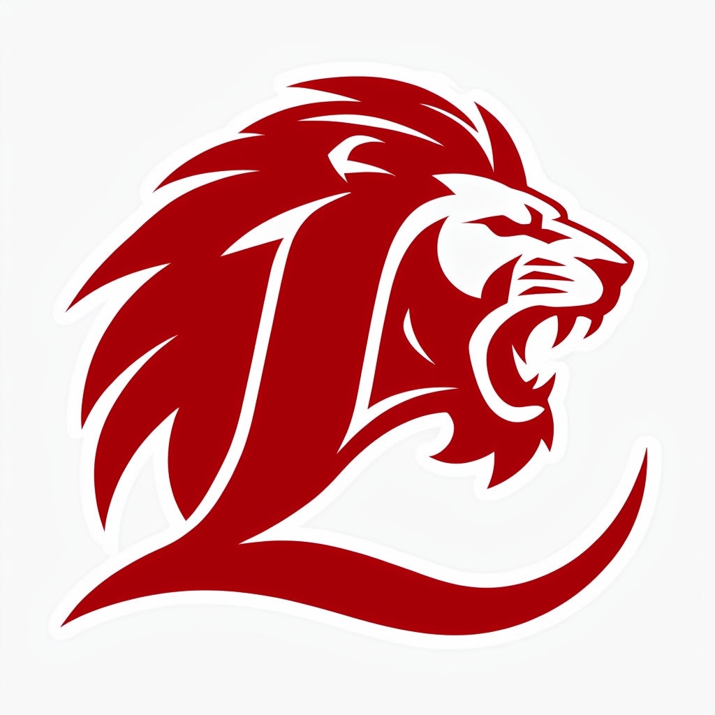 Bold Lion Head Monogram Design with Capital Letter L Monogram